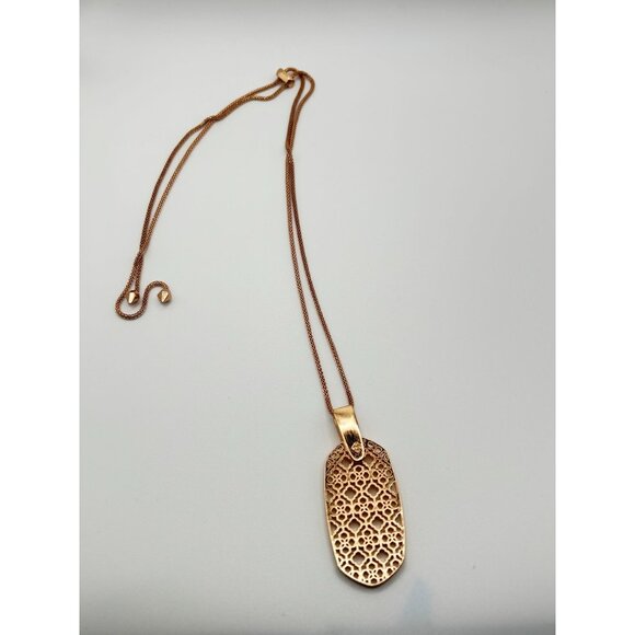 Kendra Scott Filigree Pendant Necklace - Rose Gold Tone - Picture 1 of 10